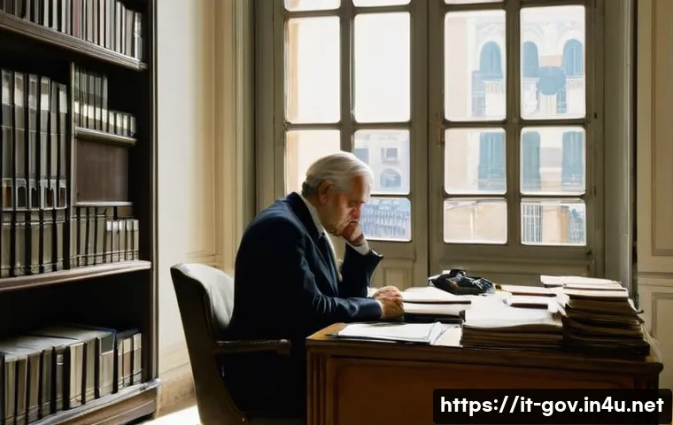 공무원 이직 사례와 조언 - **Prompt:** A professionally dressed adult individual, appearing in their late 30s to early 40s, sit...