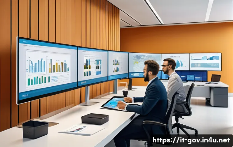 공무원 직렬별 주요 업무 내용 - A modern Italian public administration office interior featuring diverse professionals collaborating...