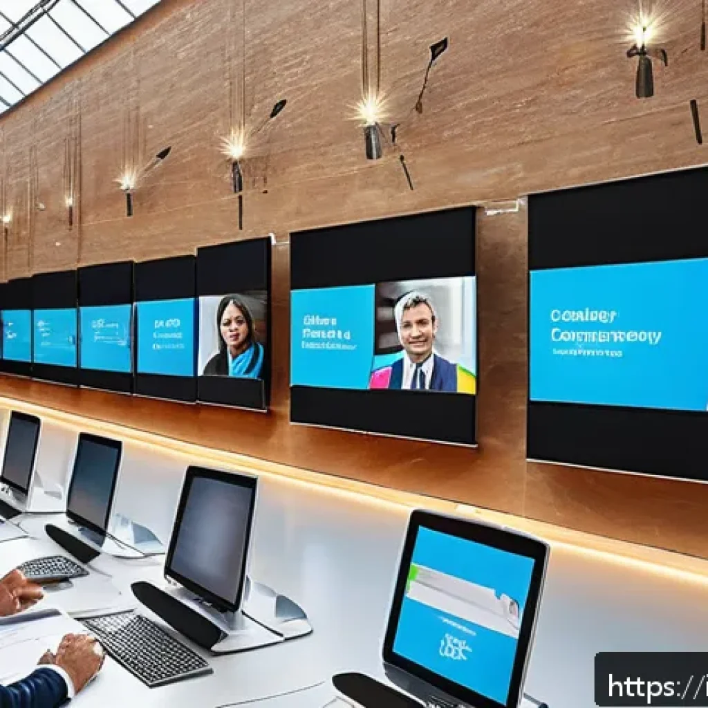 공무원 시험에서 자주 나오는 정책 관련 문제 - A modern Italian town hall interior bustling with diverse citizens actively engaging in a digital pu...