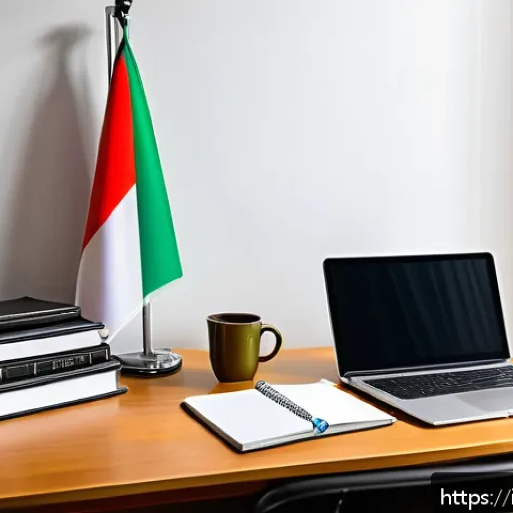 공무원 시험 준비 중 도움 되는 책 추천 - A modern Italian study desk setup for preparing public competitions, featuring an open administrativ...