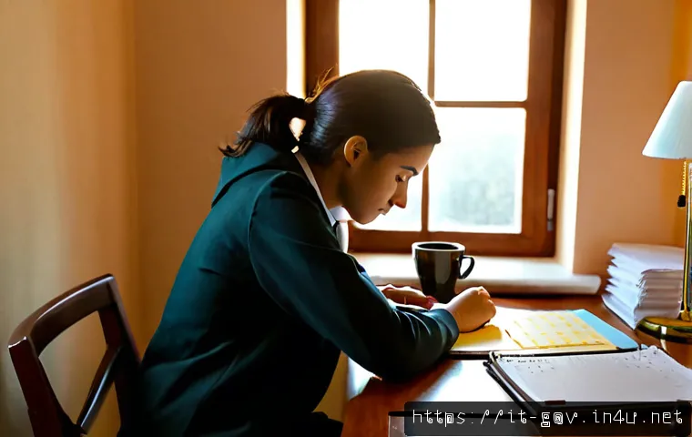 공무원 시험 합격자의 공부 스케줄 - Photorealistic early-morning study scene of a focused Italian civil service exam candidate at a tidy...